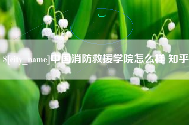 常德中国消防救援学院怎么样 知乎