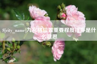 常德九宫格位置重要程度排序是什么意思
