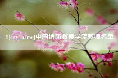 常德中国消防救援学院教师名单