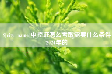常德中控证怎么考取需要什么条件2024年的