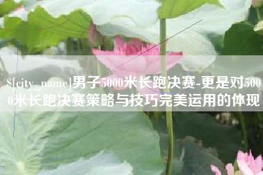 常德男子5000米长跑决赛-更是对5000米长跑决赛策略与技巧完美运用的体现